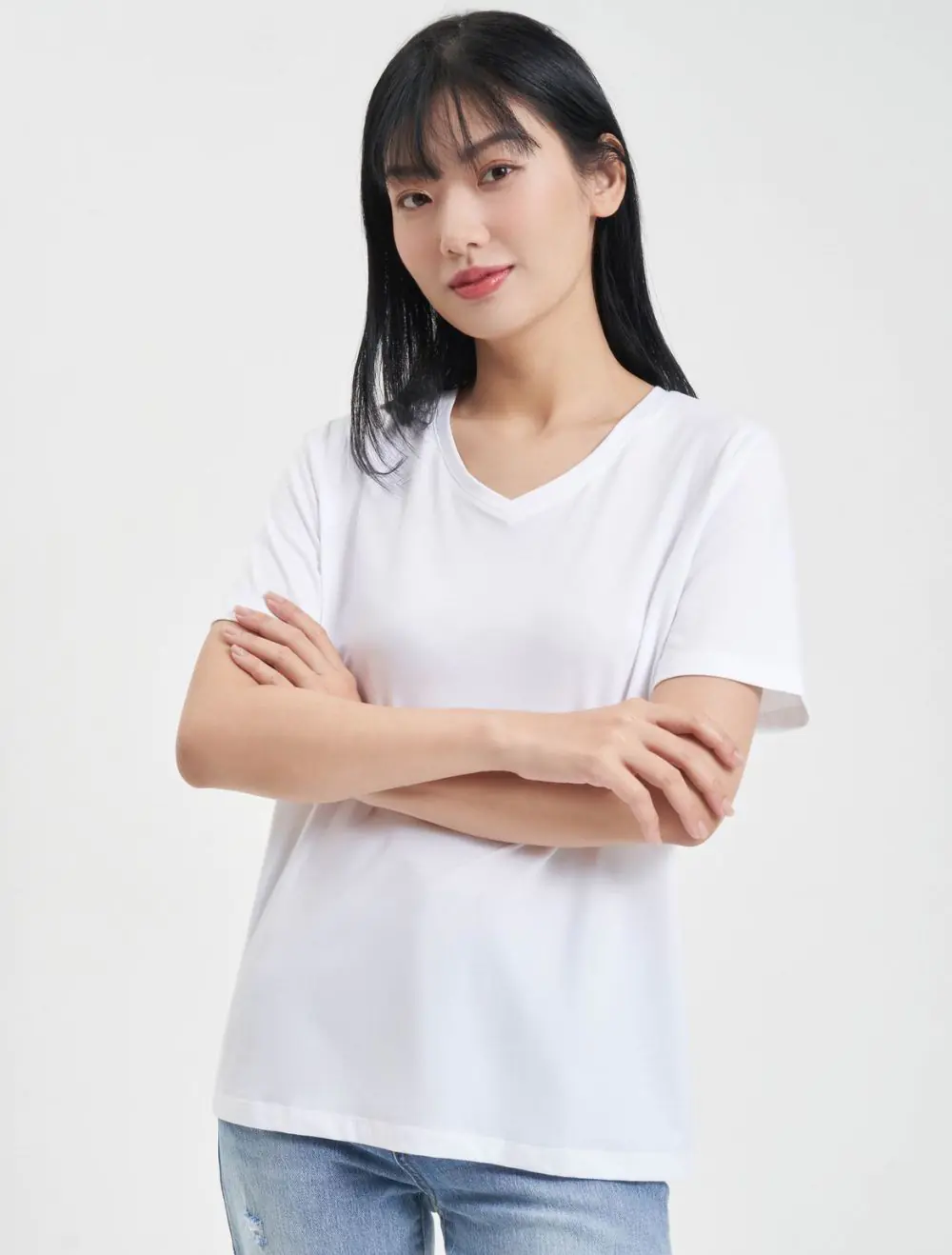 áo thun nữ ngắn tay cổ tim
