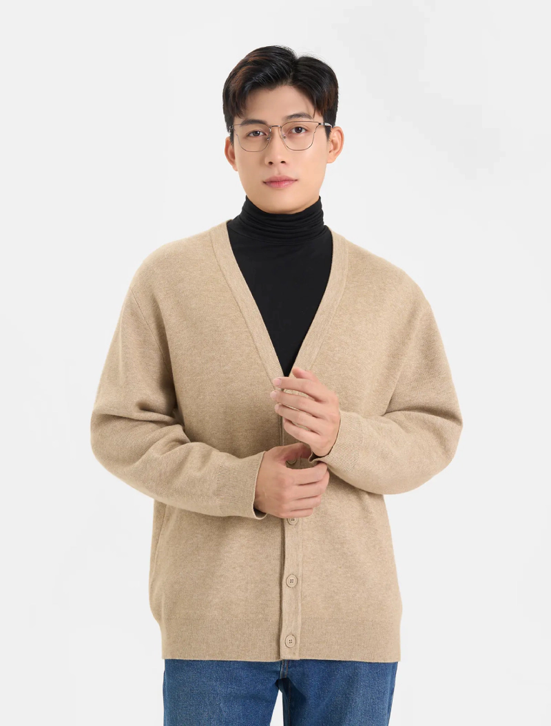 áo len cardigan nam