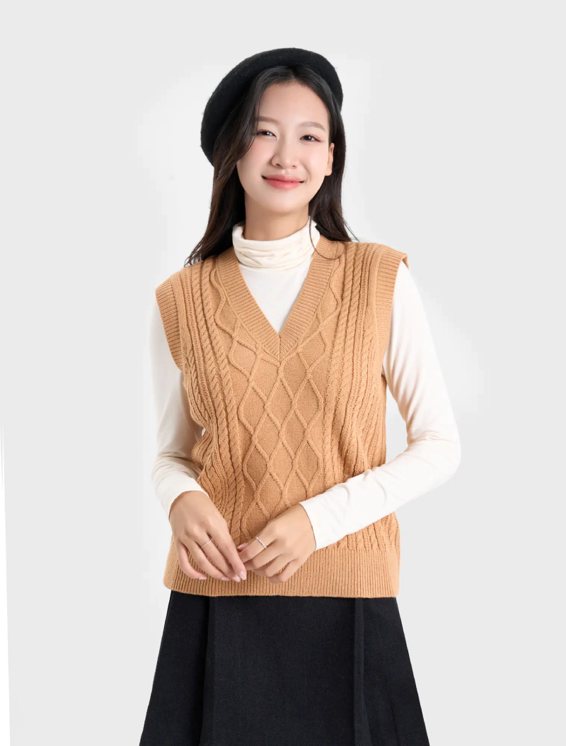 áo len gile nữ vặn thừng