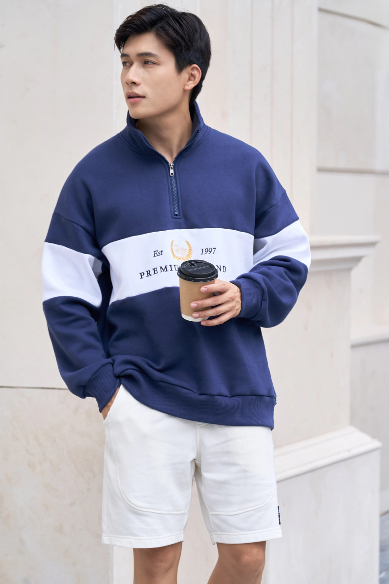 áo len nam cổ kéo khoá