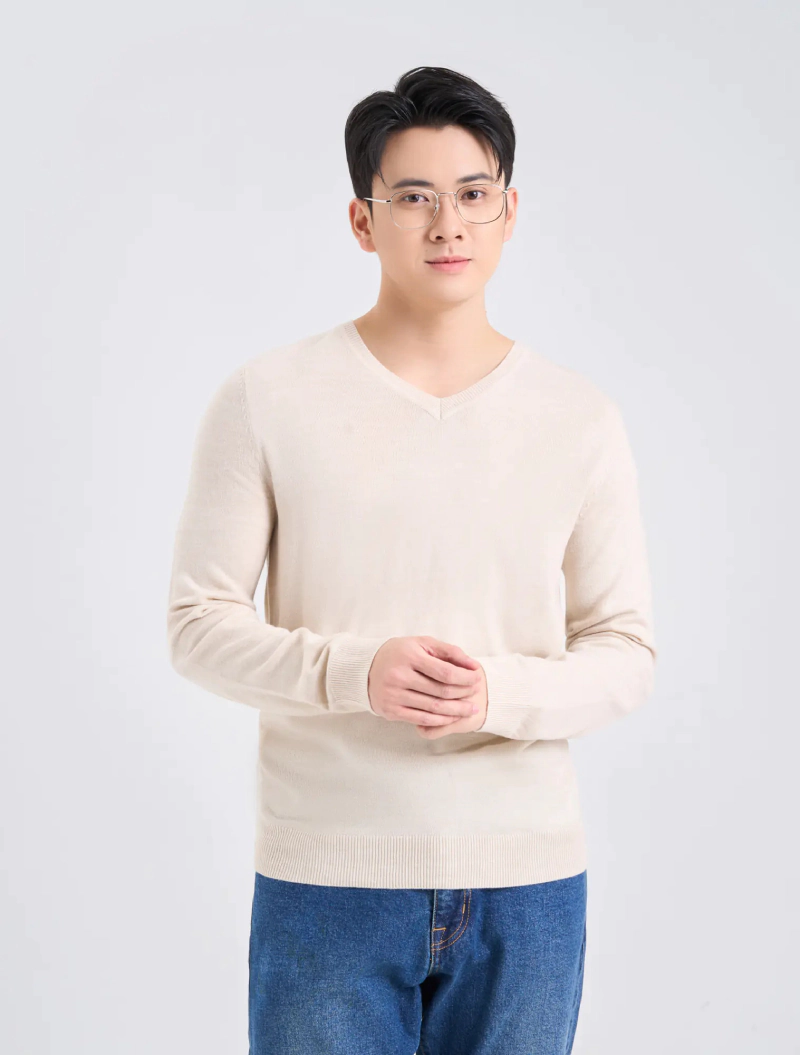 áo len nam cổ v