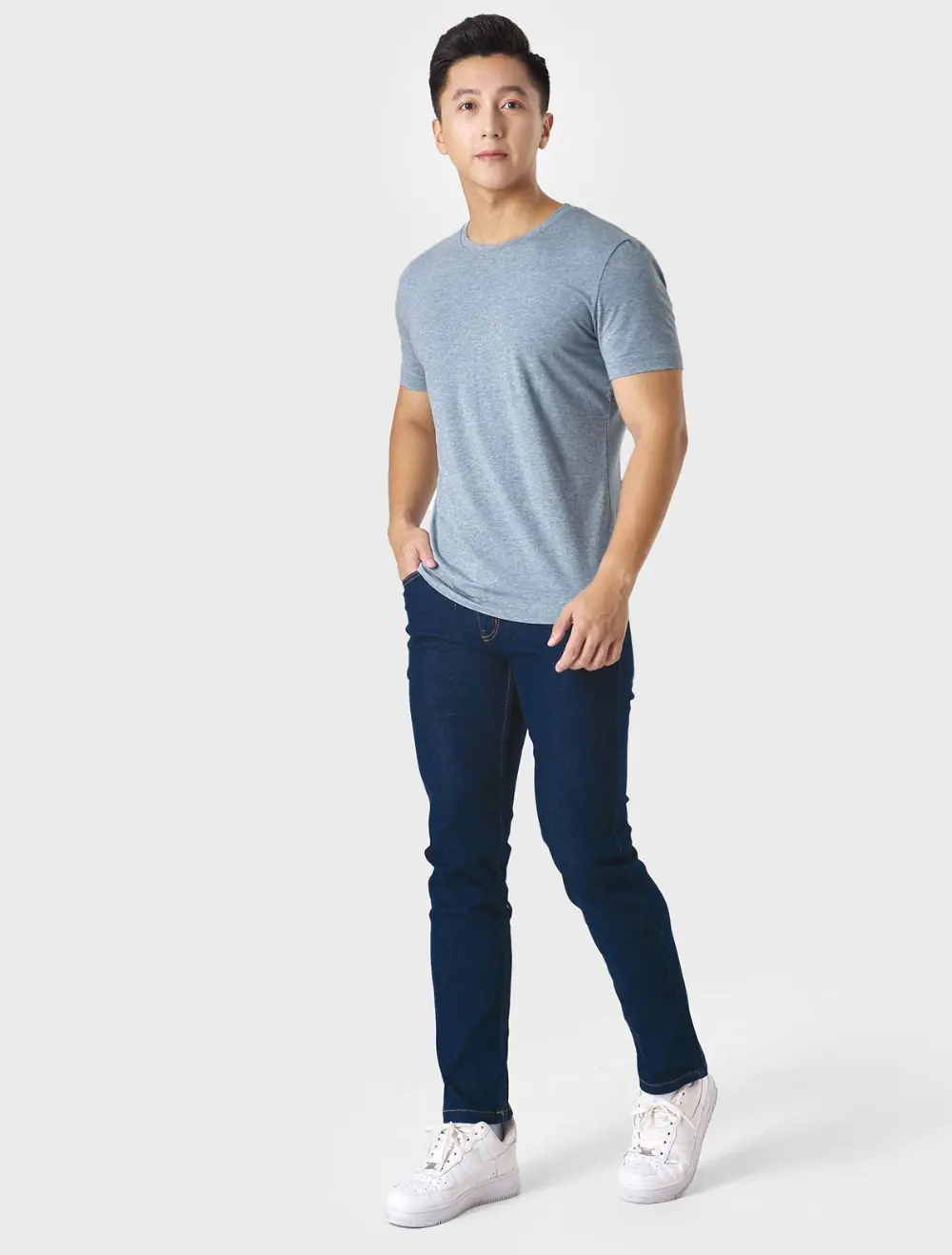 mix áo phông ngắn tay nam và quần jean