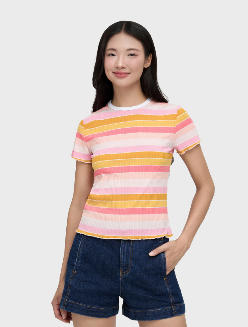Áo thun nữ kẻ sọc canifa
