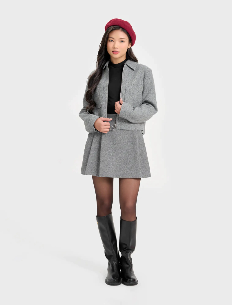 chân váy dạ tweed