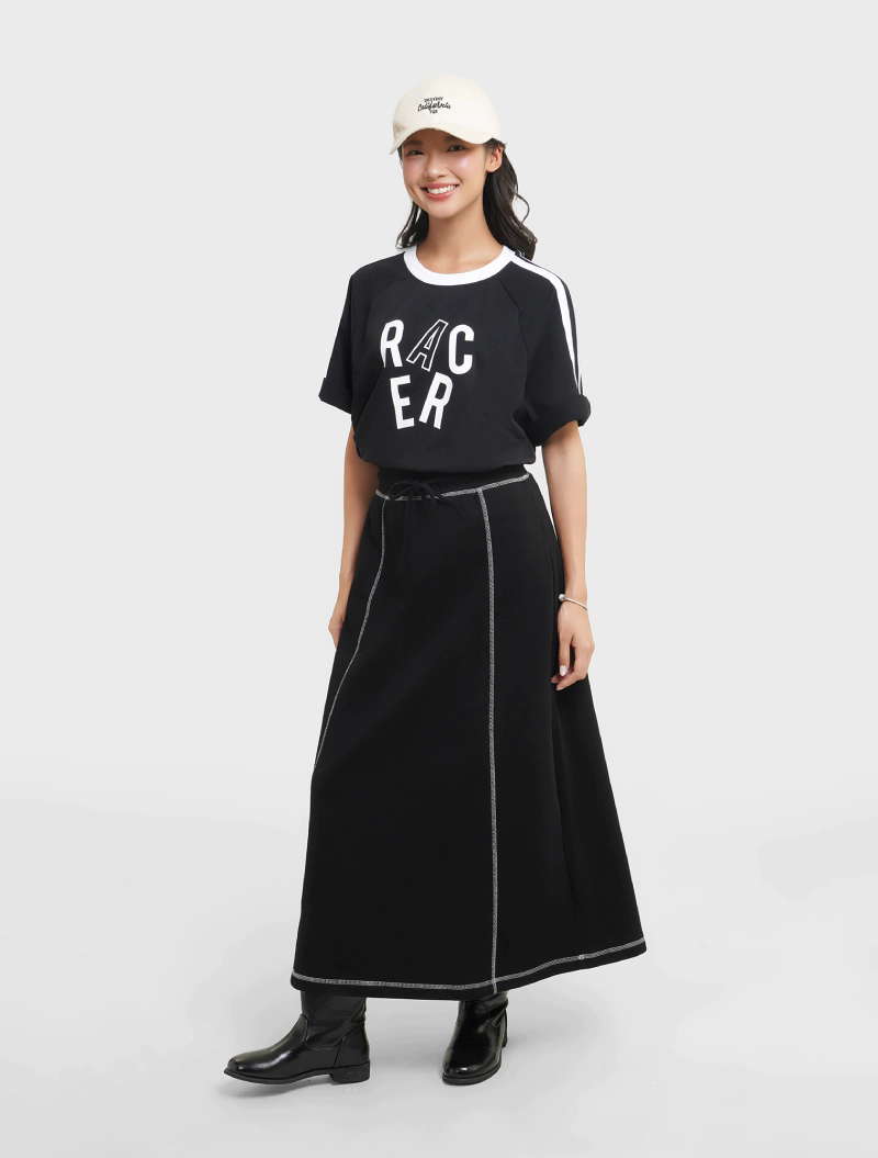 chân váy suông dài