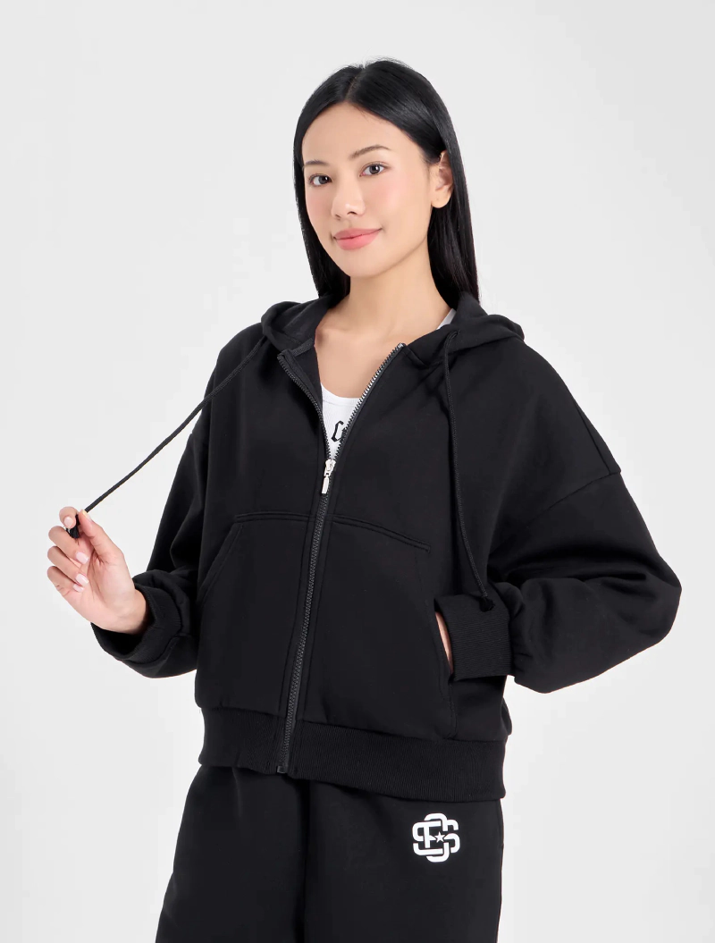 hoodie zip nữ