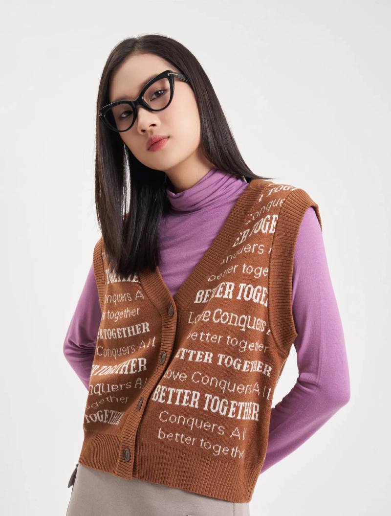 áo gile len nữ kiểu cardigan