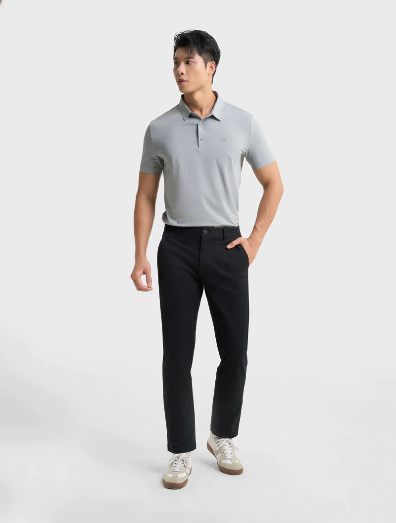 phối quần kaki với áo polo nam