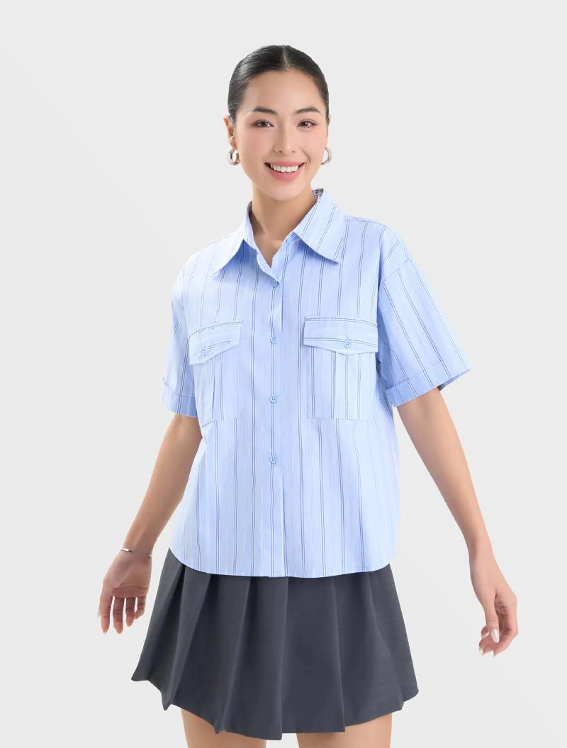 sơ mi nữ kẻ sọc