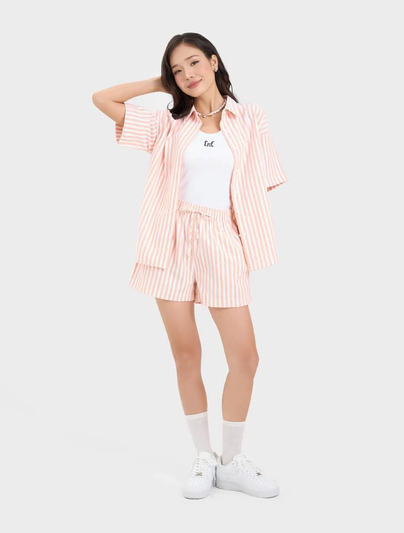 sơ mi nữ phối quần short vải ton sur ton