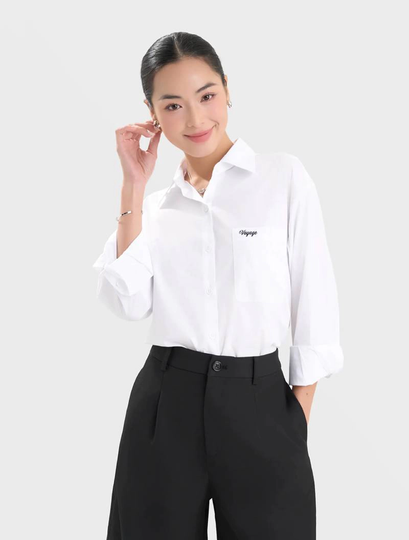 sơ mi nữ trắng canifa